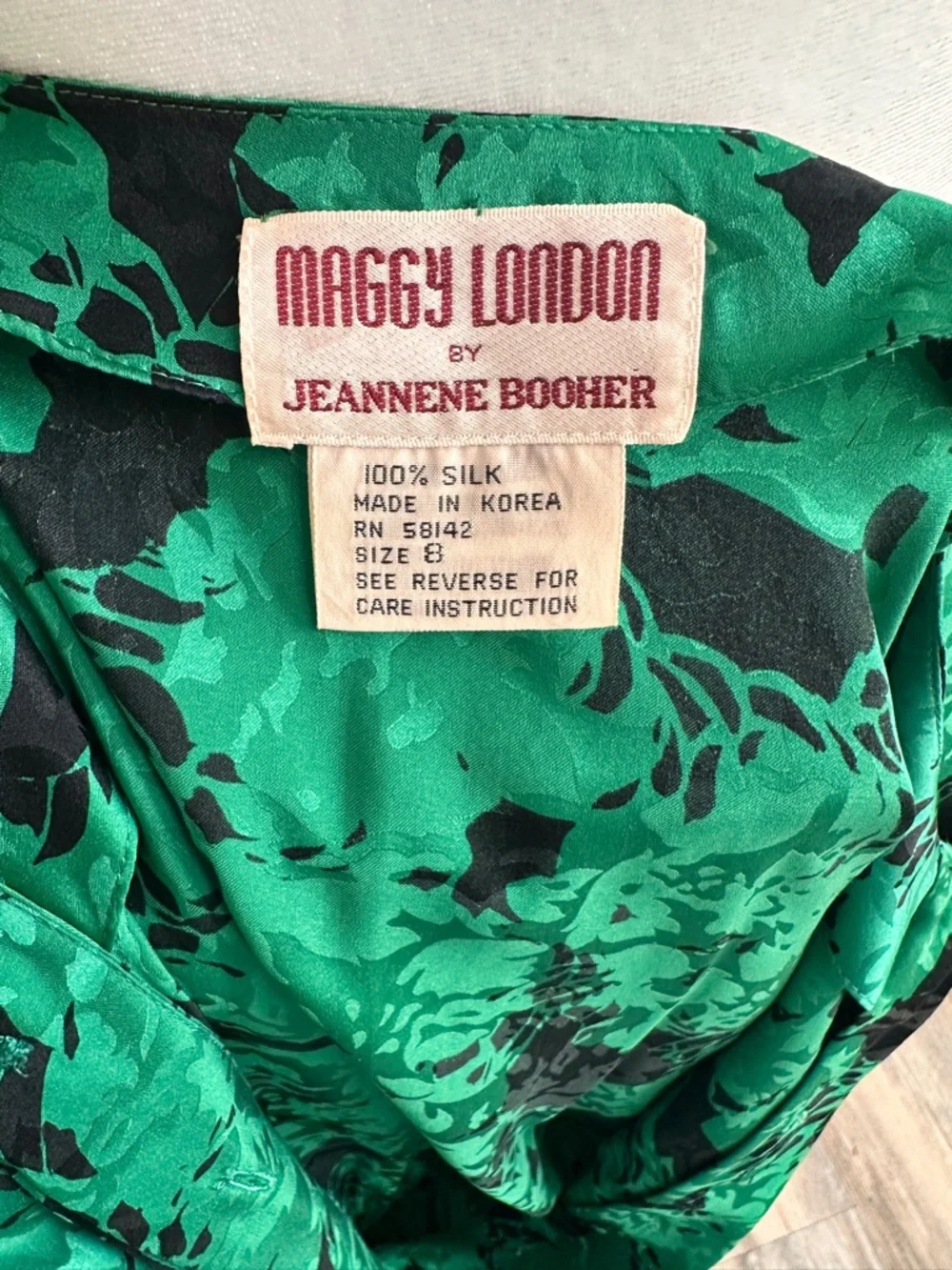 Vintage Silk Maggy London Emerald Green Dress - Picture 12 of 12